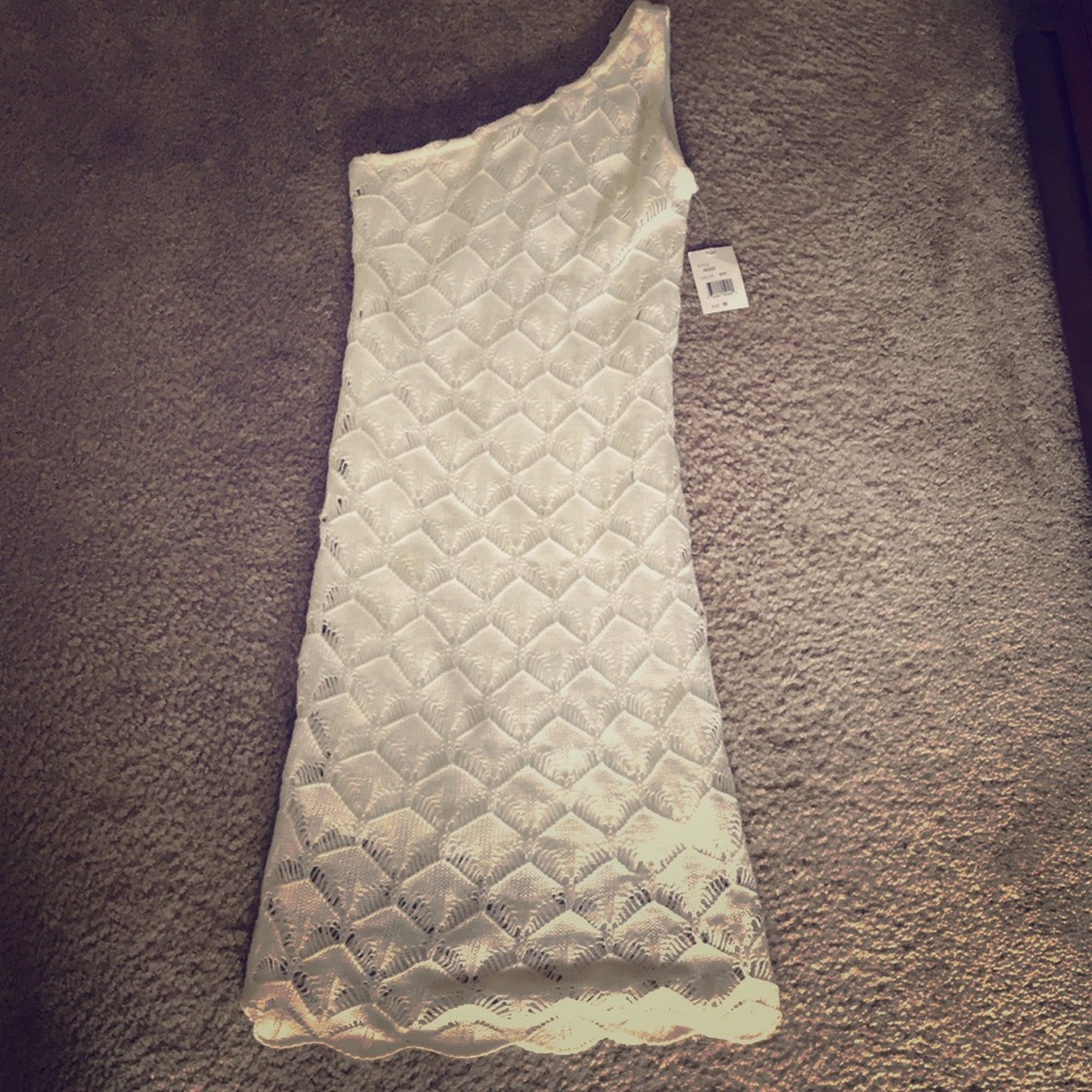 Brand new, beige knit mini dress